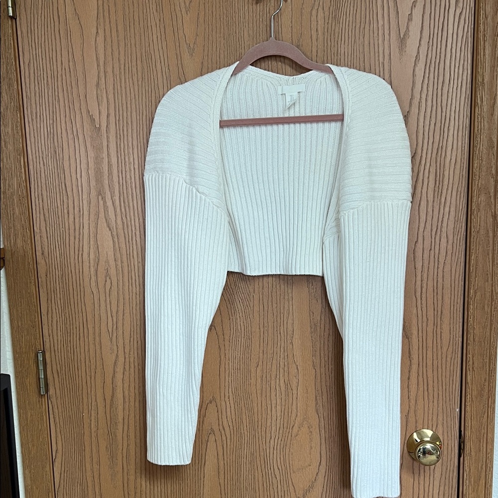H&M Cream Ribbed Women's Shrug